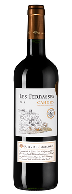 Вино красное сухое «Rigal Les Terrasses Malbec Cahors» 2018 г.