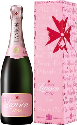 Шампанское розовое брют «Lanson Rose Label Brut Rose» 2015 г. в подарочной упаковке