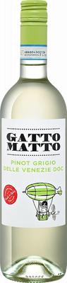 Вино белое сухое «Gatto Matto Pinot Grigio delle Venezie Villa degli Olmi, 0.75 л» 2020 г.