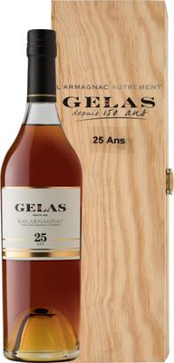 Арманьяк «Gelas Bas Armagnac 25 ans, 1.5 л» в деревянной подарочной упаковке