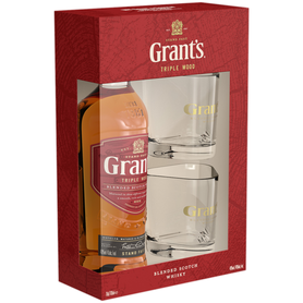 Виски шотландский «Grant's 8 Years Old» в подарочной упаковке с двумя стаканами