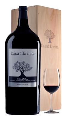 Вино красное сухое «Casa de la Ermita Tinto Crianza, 6 л» в деревянной коробке