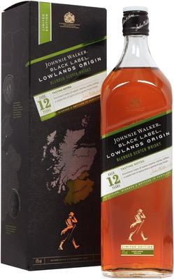 Виски шотландский «Johnnie Walker Black Label Lowlands Origin» в подарочной упаковке