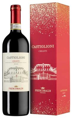 Вино красное сухое «Castiglioni Chianti Xmas Edition» 2018 г.. в подарочной упаковке