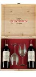 Вино красное сухое «Chianti Castiglioni» набор вина из двух бутылок + 2 бокала