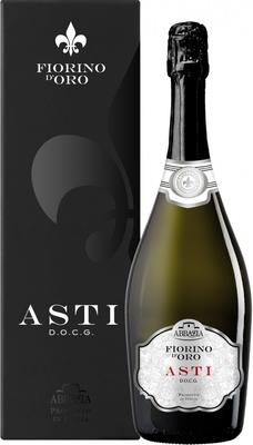 Вино игристое белое сладкое «Abbazia Fiorino d'Oro Asti Spumante Dolce» в подарочной упаковке