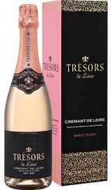 Вино игристое розовое брют «Tresors de Loire Cremant de Loire Brut Rose Joseph Verdier» в подарочной упаковке