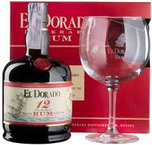 Ром «El Dorado 12 Years Old» в подарочной коробке с бокалом