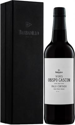 Херес сухой «Barbadillo Obispo Gascon Palo Cortado VORS 30 Years Old, 0.75 л» в подарочной упаковке