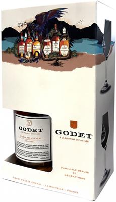 Коньяк французский «Godet Original VSOP» в подарочной упаковке с 2-мя бокалами