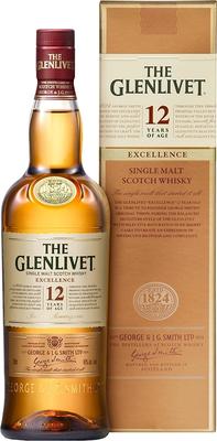 Виски шотландский «Glenlivet 12 Y.O. Excellence» в подарочной упаковке
