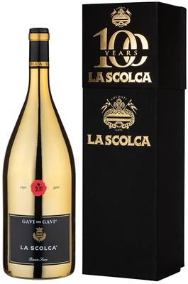 Вино белое сухое «Gavi dei Gavi Etichetta Nera La Scolca, 1.5 л» 2019 г., в подарочной упаковке
