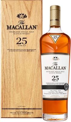 Виски шотландский «The Macallan 25 Year Sherry Oak, 0.35 л» в подарочной упаковке