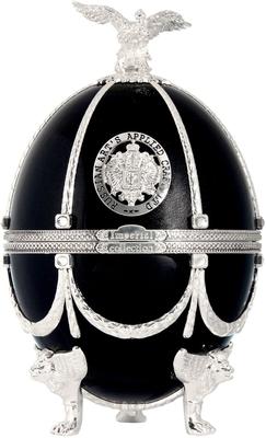Водка «Императорская Коллекция в футляре в форме яйца Фаберже черного цвета» в бархатной коробке
