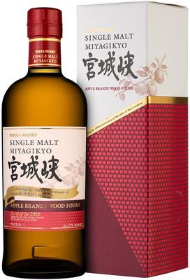 Виски японский «Nikka Miyagikyo Single Malt Apple Brandy Wood Finish» в подарочной упаковке