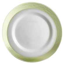 Тарелка «Zafferano Strip Glass plate apple-green/white»