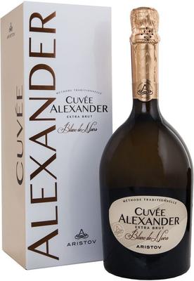 Вино игристое белое экстра брют «Aristov Cuvee Alexander Blanc De Noirs» в подарочной упаковке