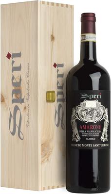 Вино красное сухое «Speri Monte Sant'Urbano Amarone della Valpolicella Classico» 2016 г., в деревянной подарочной упаковке