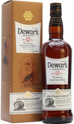 Виски шотландский «Dewar's 12 years old, 0.5 л» в подарочной упаковке