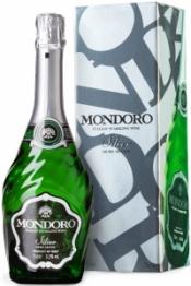 Вино игристое белое полусухое «Mondoro Silver Semi Secco» географического указания регион Пьемонт, в подарочной упаковке