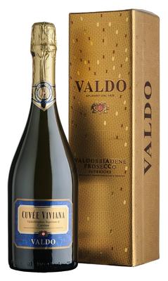 Вино игристое белое полусухое «Valdo Cuvee Viviana Valdobbiadene Superiore di Cartizze» в подарочной упаковке