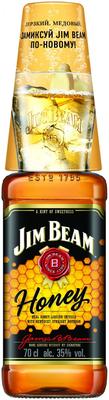 Напиток спиртной «Jim Beam Honey» со стаканом