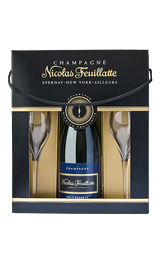 Шампанское белое брют «Nicolas Feuillatte Brut Reserve» в подарочной упаковке с 2 бокалами