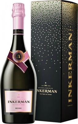 Вино игристое розовое полусладкое «Инкерман Розе» в подарочной упаковке