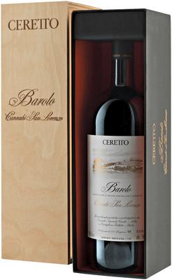 Вино красное сухое «Barolo Cannubi San Lorenzo Ceretto» 2009 г., в деревянной подарочной упаковке