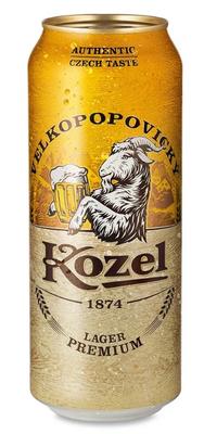Пиво «Velkopopovicky Kozel Svetly» в жестяной банке