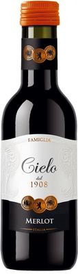 Вино красное полусухое «Cielo e Terra Merlot, 0.2 л» 2020 г.