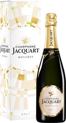 Шампанское белое брют «Champagne Jacquart Brut Mosaique, 0.75 л» в подарочной упаковке