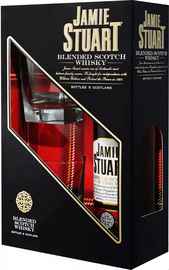 Виски шотландский «Jamie Stuart Blended Scotch Whisky» в подарочной упаковке с 2-мя бокалами
