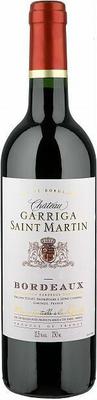 Вино красное сухое «Chateau Garriga St. Martin Bordeaux» 2018 г.