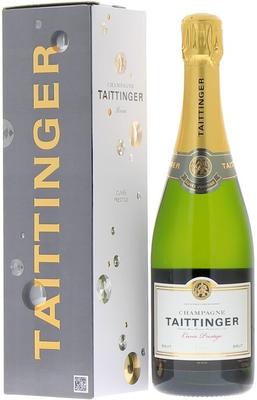 Шампанское белое брют «Taittinger Cuvee Prestige Brut» в подарочной упаковке