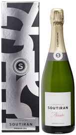 Шампанское белое брют «Soutiran Cuvee Alexandre 1er Cru» в подарочной упаковке