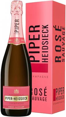 Шампанское розовое брют «Piper-Heidsieck Rose Sauvage Brut» в подарочной упаковке "Off-Trade"