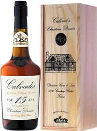 Кальвадос «Christian Drouin Calvados 15 ans» в деревянной подарочной упаковке