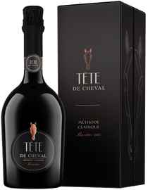 Вино игристое белое брют «Tete de Cheval Brut Reserve» 2017 г., в подарочной упаковке