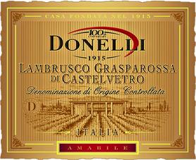 Вино игристое красное полусладкое «Donelli Lambrusco Grasparossa di Castelvetro Amabile»