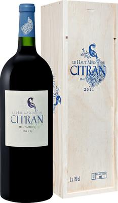 Вино красное сухое «Le Haut Medoc De Citran, 1.5 л» 2011 г., в подарочной упаковке