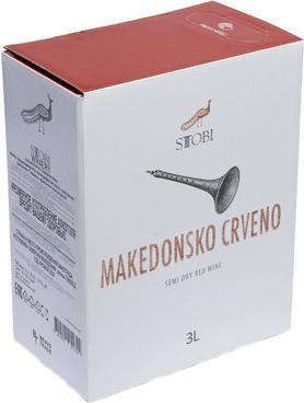 Вино красное полусухое «Stobi Makedonsko Crveno bag-in-box»