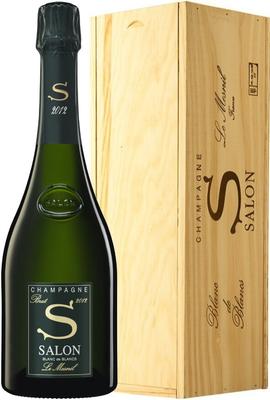 Шампанское белое брют «Salon S Brut Blanc de Blancs» 2012 г., в деревянной коробке
