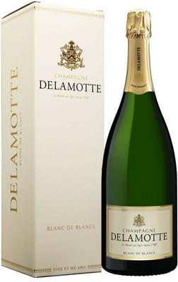 Шампанское белое брют «Delamotte Brut Blanc de Blancs, 1.5 л» в подарочной упаковке