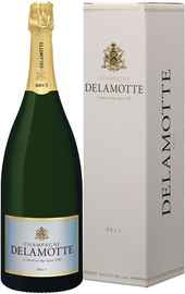 Шампанское белое брют «Delamotte Brut, 1.5 л» в подарочной упаковке