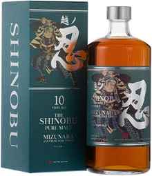 Виски японский «Shinobu Pure Malt 10 Years Old Mizunara Japanese Oak Finish» в подарочной упаковке