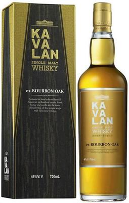 Виски тайваньский «Kavalan Single Malt Ex-Bourbon Oak» в деревянной коробке