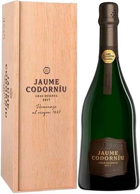 Вино игристое белое брют «Cava Jaume de Codorniu Gran Reserva, 0.75 л» 2014 г., в деревянной коробке