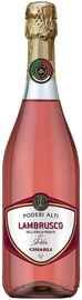 Вино игристое розовое полусладкое «Lambrusco Dell'Emilia Rosato Poderi Alti, 0.75 л»