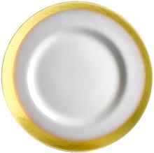 Тарелка «Zafferano Strip Glass plate amber/white»
